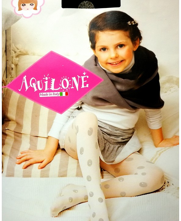 Детски чорапогащник с лъскави точки в черен цвят Детски чорапогащник с лъскави точки в черен цвят